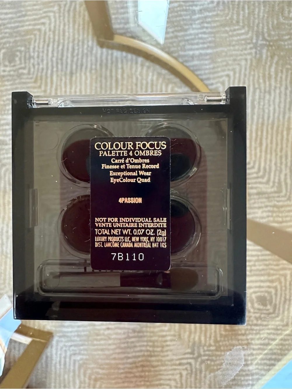New Lancôme color focus quad pallet 4passion of shades of purple